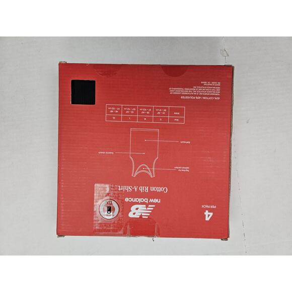 NEW BALANCE 4 Pack Shirts Men's XL Multicolor Ribbed Tank Tops Vests Stretch - Picture 2 of 5